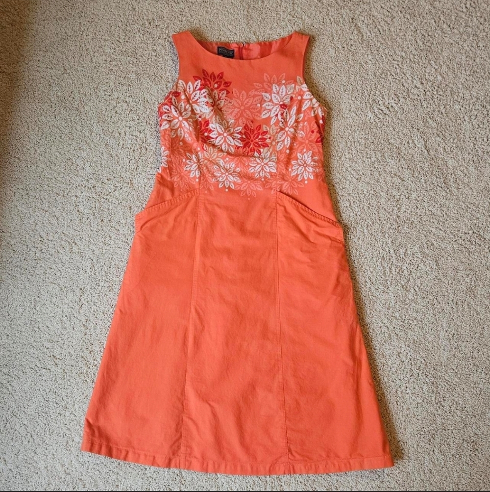 Pendleton Orange Sleeveless Knee Length Dress